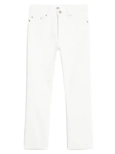 Women's Denim High Waist Cropped Jeans White - AMI - BALAAN 2