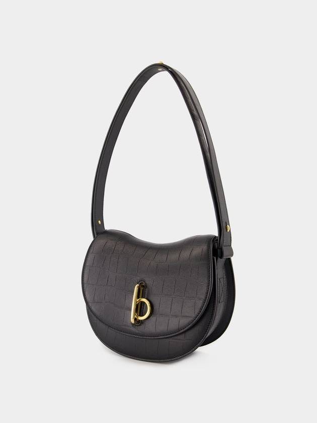 Rocking Horse Crocodile Effect Small Cross Bag Black - BURBERRY - BALAAN 3