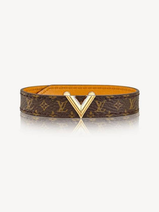 Essential V Monogram Bracelet Gold Brown - LOUIS VUITTON - BALAAN 2