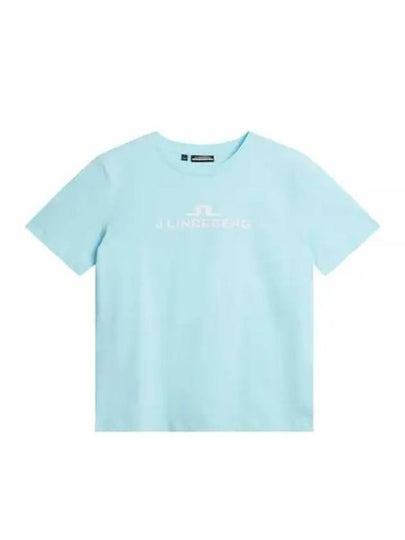 Alpha Logo Print Short Sleeve T-Shirt Light Blue - J.LINDEBERG - BALAAN 2