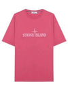 Stitches Two Embroidery Short Sleeve T-Shirt Cyclamen - STONE ISLAND - BALAAN 2