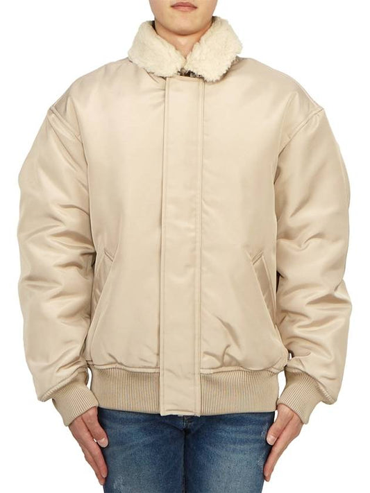 Shearling Collar Bomber Jacket Beige - ACNE STUDIOS - BALAAN 2