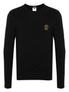 Logo Round Neck Long Sleeve T-Shirt Black - VERSACE - BALAAN 4