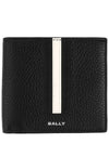 striped leather bifold wallet black - BALLY - BALAAN 2