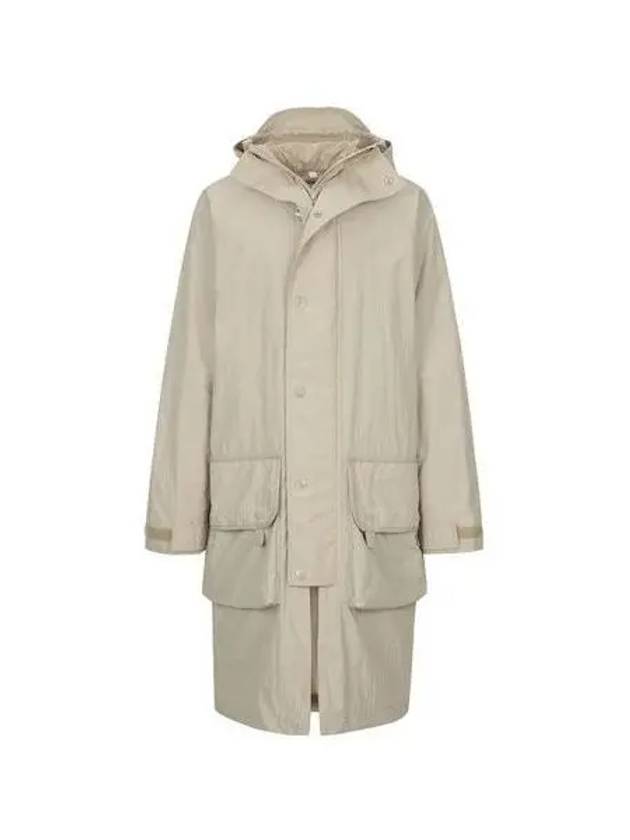 Technical cotton long hooded jacket beige 8057353 - BURBERRY - BALAAN 2