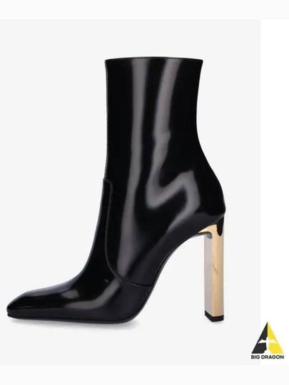 Auteuil Leather Heels Middle Boots Black - SAINT LAURENT - BALAAN 2