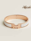 Clic H Bracelet Rose Gold Blanc - HERMES - BALAAN 2