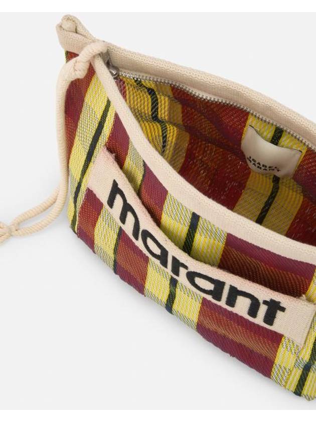 Embroidered Logo Pouch Bag Red Yellow - ISABEL MARANT - BALAAN 5