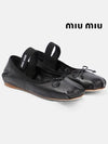 Women's Logo Leather Ballerinas Black - MIU MIU - BALAAN 3