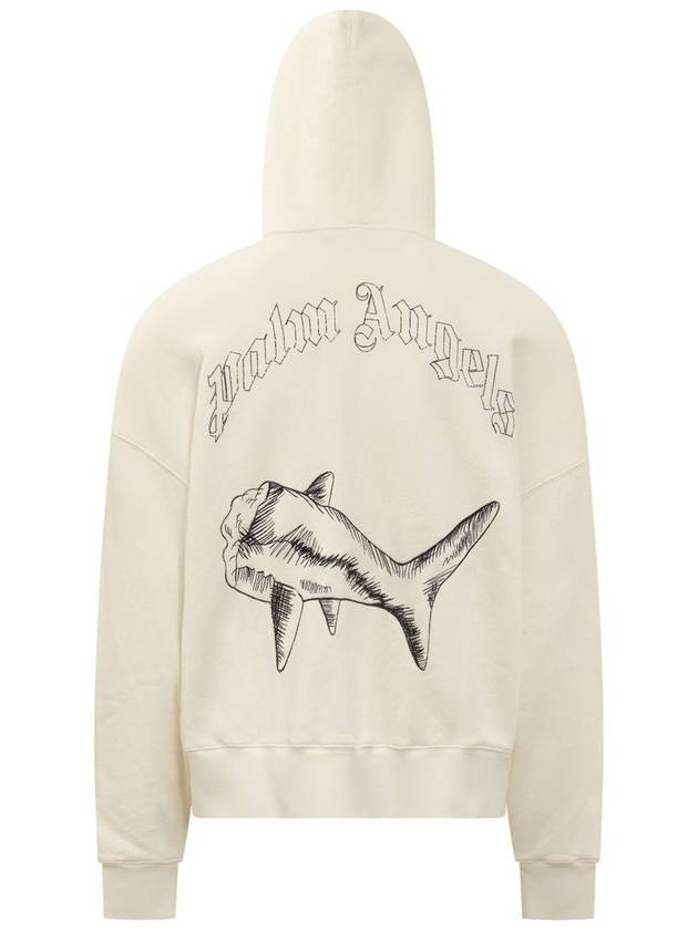 Split Shark Hoodie Beige - PALM ANGELS - BALAAN 3