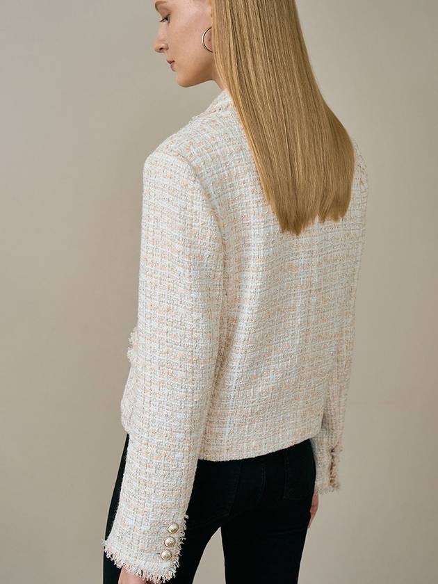 Carmen CARMEN wool tweed jacket ivory - AME - BALAAN 4