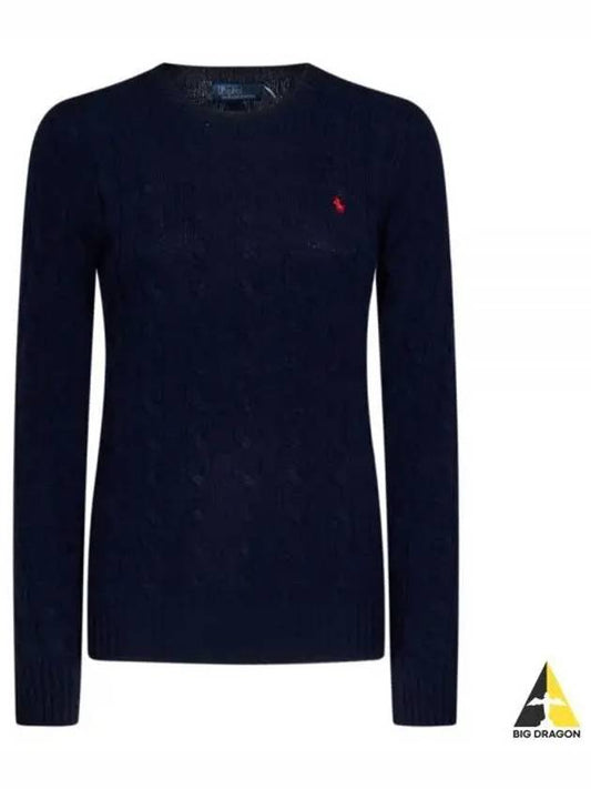 Embroidered Logo Pony Cable Knit Top Navy - POLO RALPH LAUREN - BALAAN 2