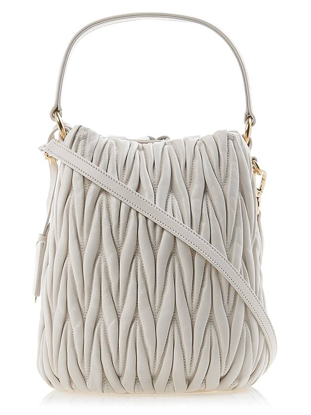 Matelasse Nappa Leather Bucket Bag White - MIU MIU - BALAAN 4