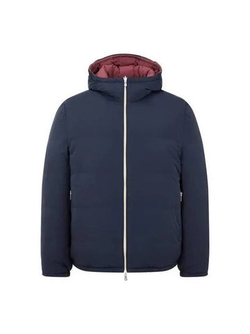 Men s Reversible Hooded Goose Down Padded Jacket Navy 270399 - BRUNELLO CUCINELLI - BALAAN 1