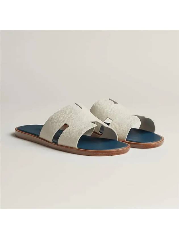 Hermes Izmir Sandal Epsom Blanc De Paris Bleu Celeste - HERMES - BALAAN 3