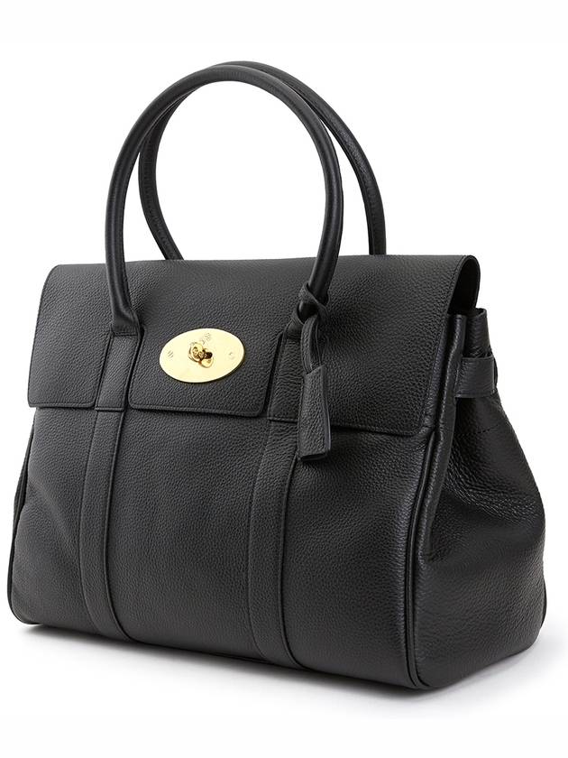 Small Bayswater Classic Grain Tote Bag Black - MULBERRY - BALAAN 3