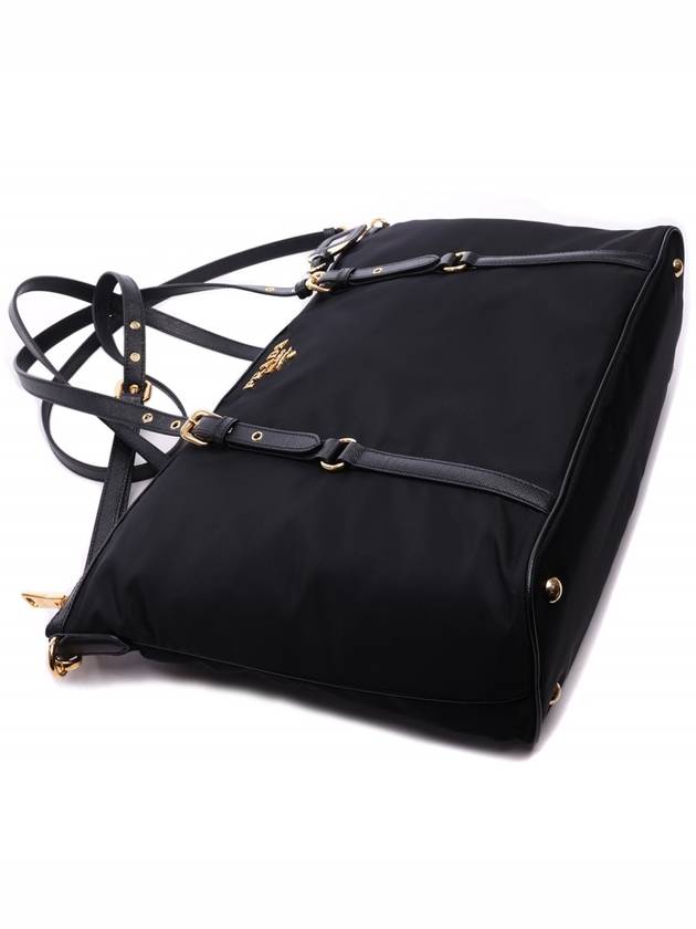 Gold Hardware Milan Logo Tote Bag Black - PRADA - BALAAN 6