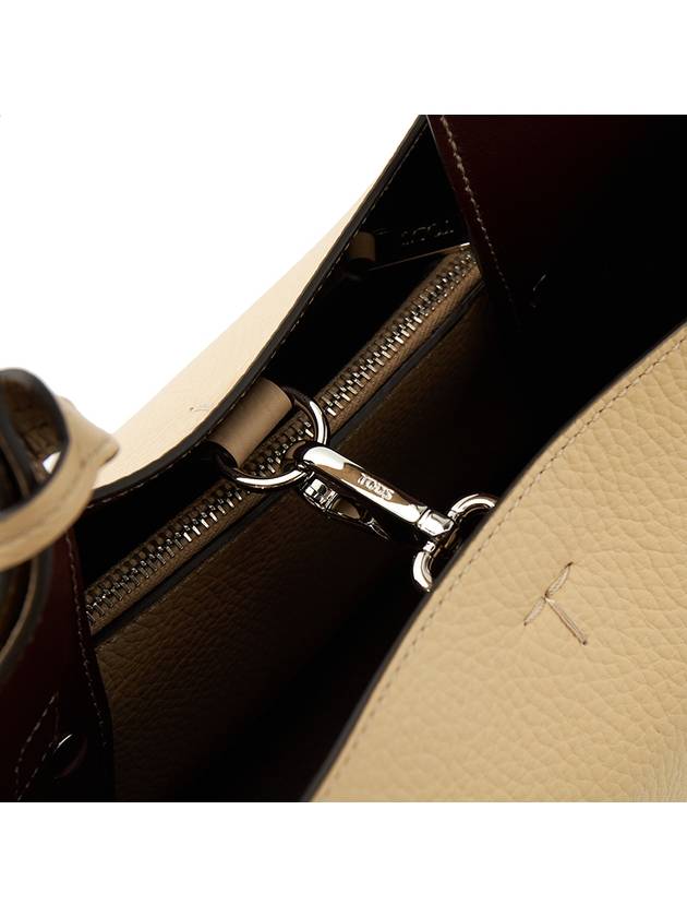 Logo Charm Leather Micro Tote Bag Natural - TOD'S - BALAAN 7