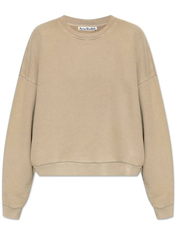 Acne Studios Sweatshirt With Logo, Women's, Beige - ACNE STUDIOS - BALAAN 1