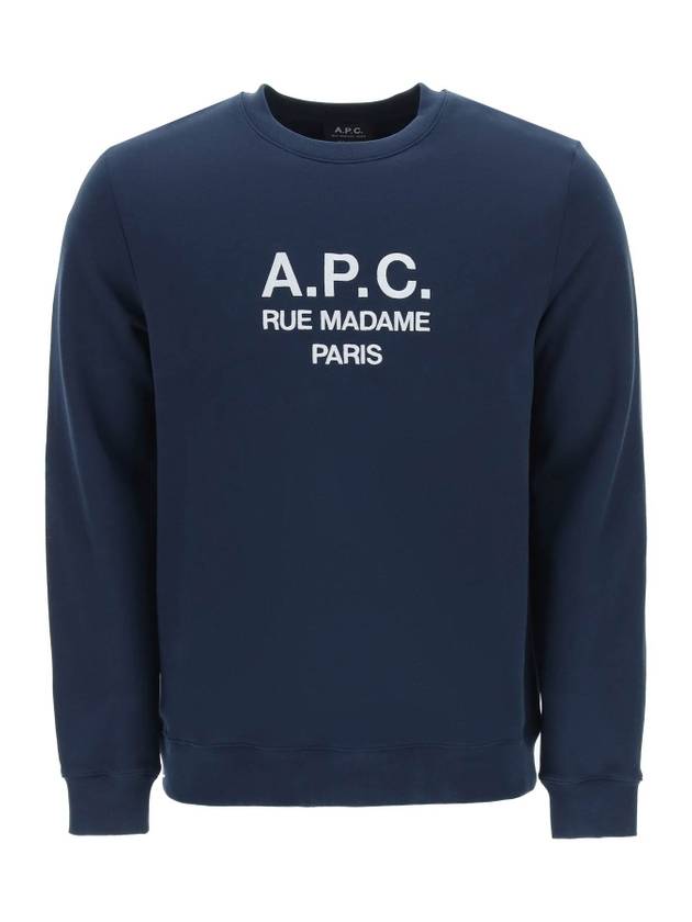 Rufus Logo Embroidery Sweatshirt Navy - A.P.C. - BALAAN 1