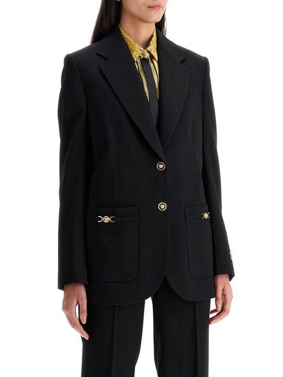 single-breasted wool stretch blazer - VERSACE - BALAAN 2