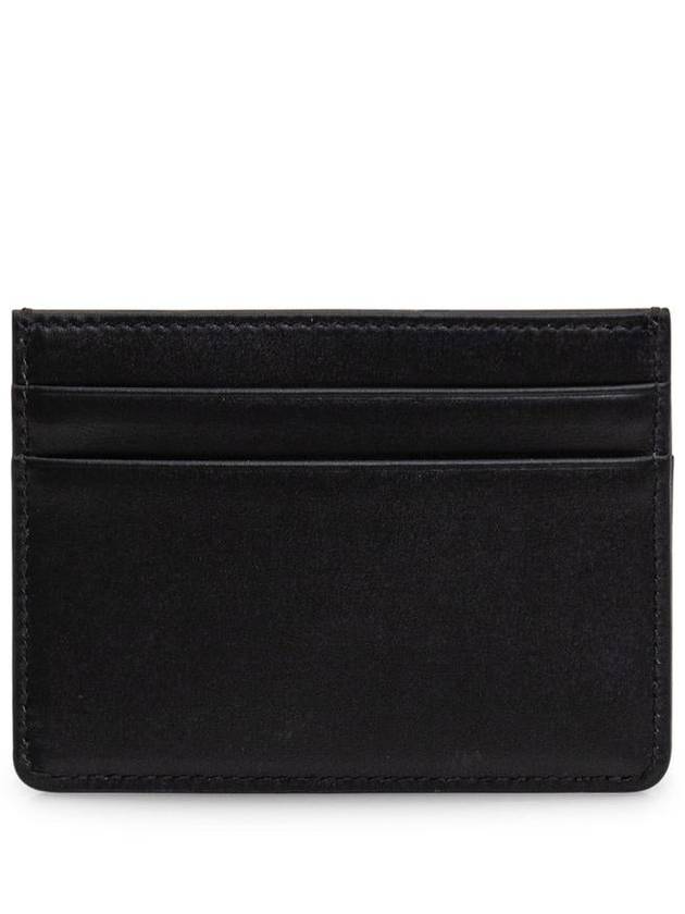 Logo Jacquard Leather Card Wallet Black - DOLCE&GABBANA - BALAAN 3