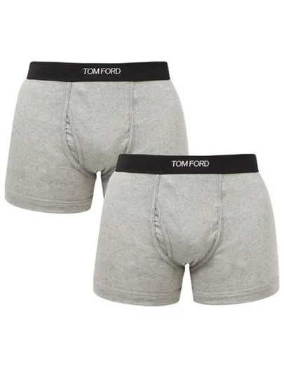 Men's Cotton Boxer Briefs Grey 2 Pack - TOM FORD - BALAAN 2