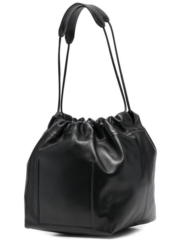 Drawstring Nappa Bucket Bag Black - JIL SANDER - BALAAN 3