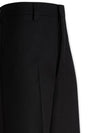 Gabardine Wool Loose Fit Wide Pants Black - AMI - BALAAN 4