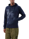 Foam One Print Embroidery Cotton Hoodie Navy - STONE ISLAND - BALAAN 2