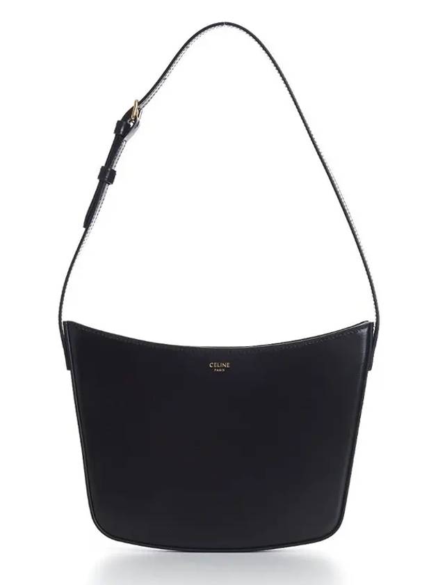 Medium Shiny Calfskin Croque Shoulder Bag Black - CELINE - BALAAN 2