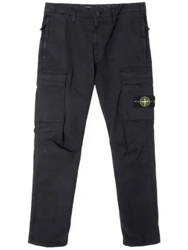 Stretch cotton gabardine cargo pants regular tapered fit - STONE ISLAND - BALAAN 1