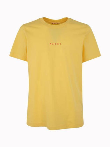 Classic Logo Print Cotton Short Sleeve T-Shirt Lemon - MARNI - BALAAN 1