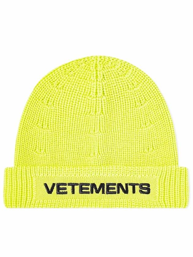 Embroidered logo beanie neon black UA52KN300Y - VETEMENTS - BALAAN 1