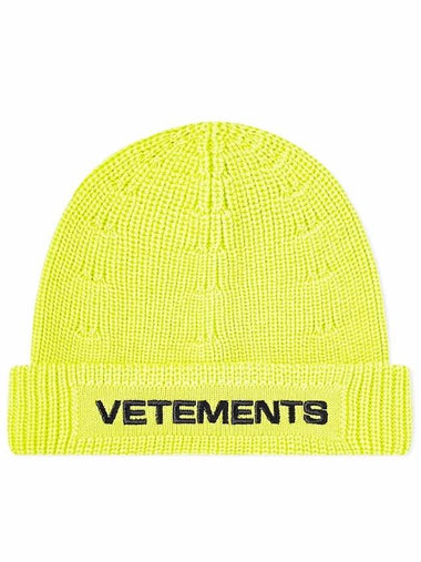 Embroidered logo beanie neon black UA52KN300Y - VETEMENTS - BALAAN 1