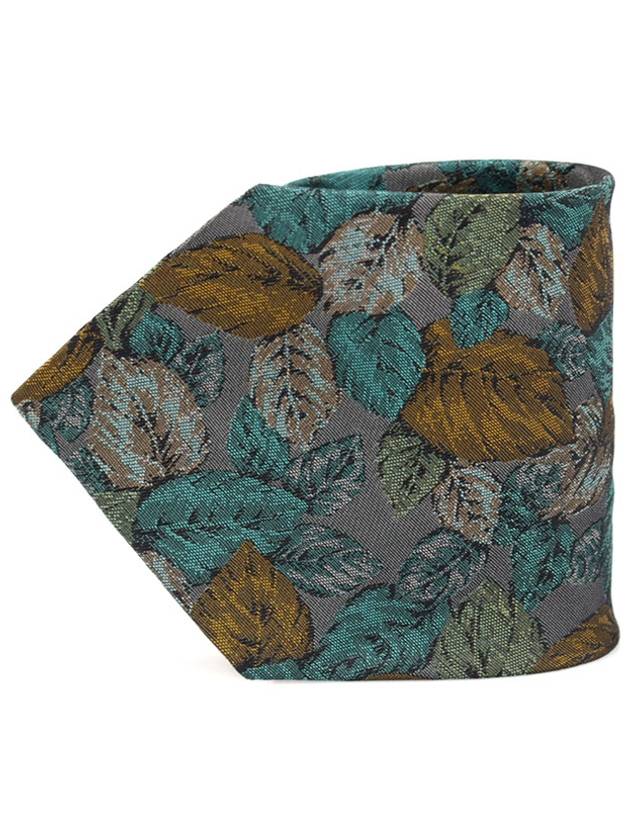 100 silk gray leaf pattern tie - A. TESTONI - BALAAN 1