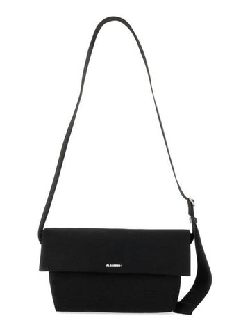 Logo Print Cotton Cross Bag Black - JIL SANDER - BALAAN 1