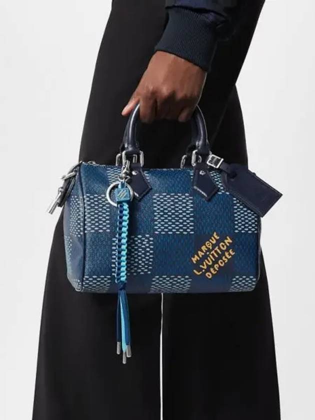 Damier Play Key Holder Bag Charm Blue - LOUIS VUITTON - BALAAN 2