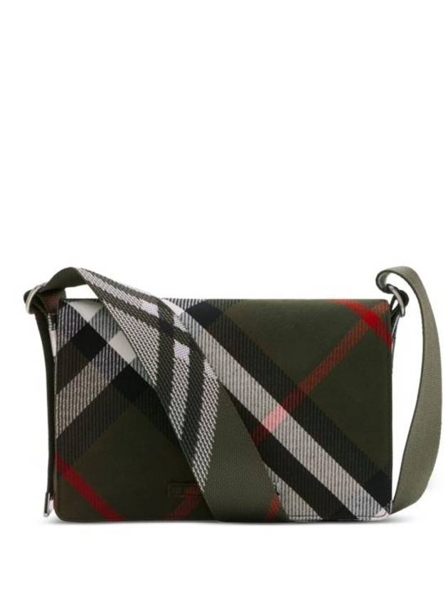 Checked Jacquard Messenger Bag Green - BURBERRY - BALAAN 1