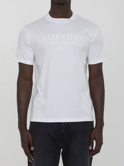 Logo print crew neck short sleeve t shirt white - VALENTINO - BALAAN 2