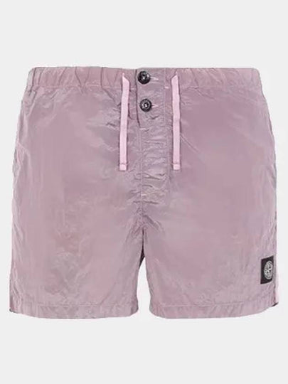 Men's Logo Patch Nylon Swim Shorts Rose Quartz - STONE ISLAND - BALAAN 2