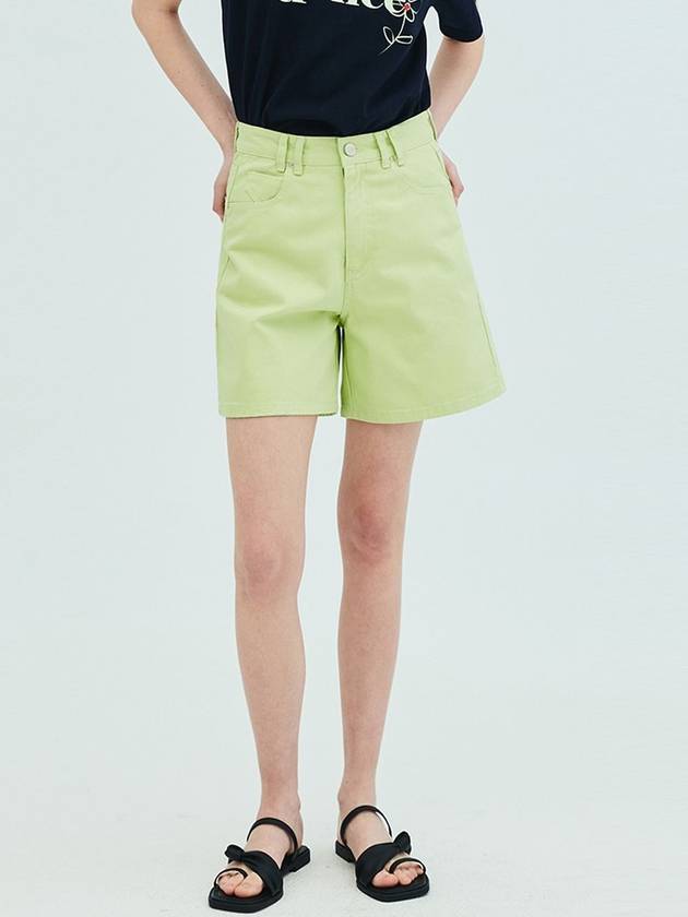 Color Denim Shorts Lime - OPENING SUNSHINE - BALAAN 3