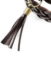 Tassel weaving leather belt brown - NOIRER FOR WOMEN - BALAAN 4