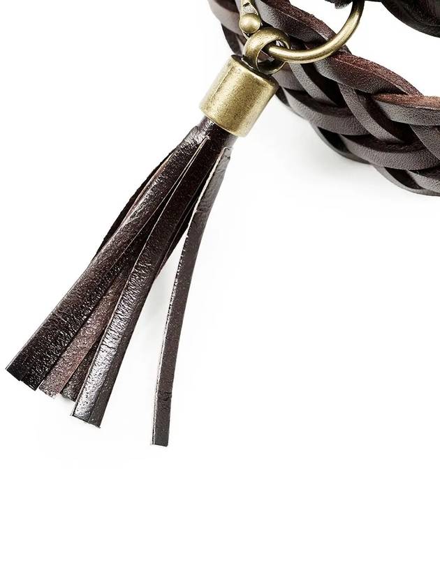 Tassel Weaving Leather Belt Brown - NOIRER FOR WOMEN - BALAAN 4