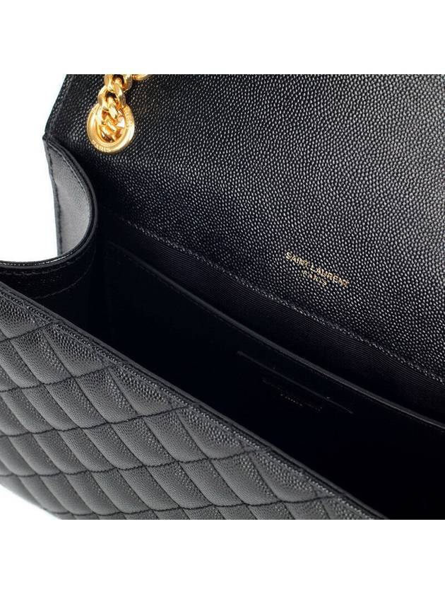 Gold Matelass Grain De Poudre Envelope Medium Shoulder Bag Black - SAINT LAURENT - BALAAN 7