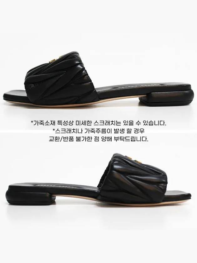 Matelasse Nappa Leather Slippers Black - MIU MIU - BALAAN 5