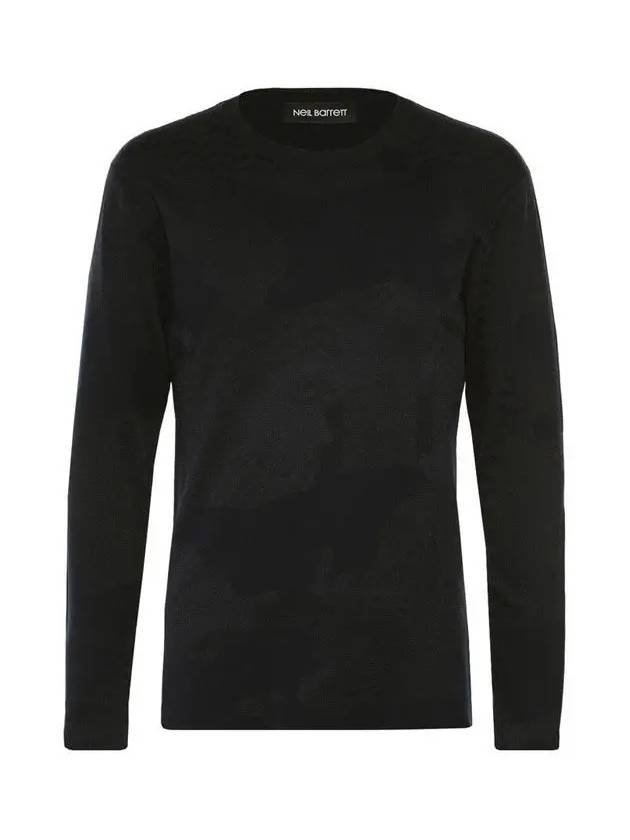 Men's Camo Wave Knit Top Black - NEIL BARRETT - BALAAN 3