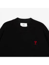 Red ADC Chain Stitch Heart Logo Knit Top Black - AMI - BALAAN 5