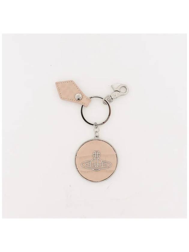 ORB Logo Charm Crocodile Skin Metal Key Ring Beige - VIVIENNE WESTWOOD - BALAAN 3