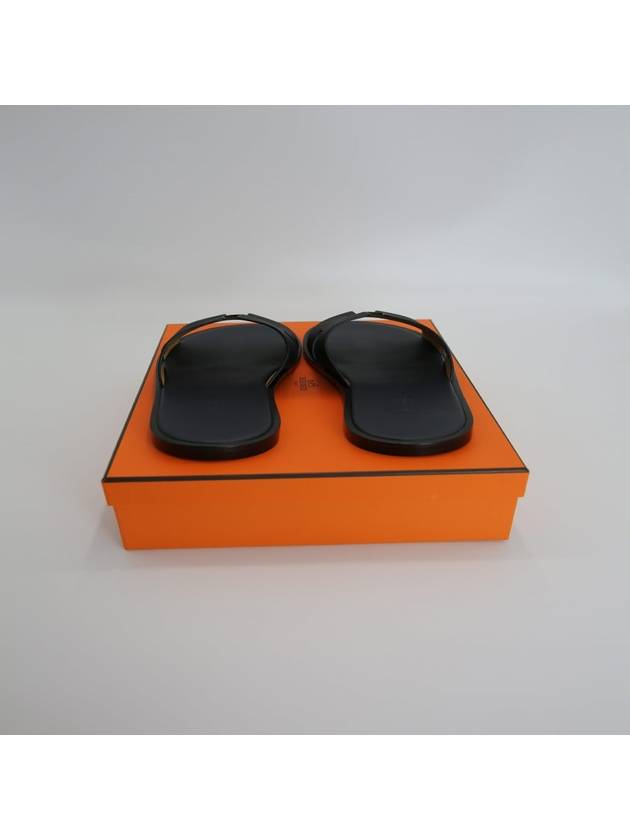 Izmir Leather Slippers Marine Brown - HERMES - BALAAN 7